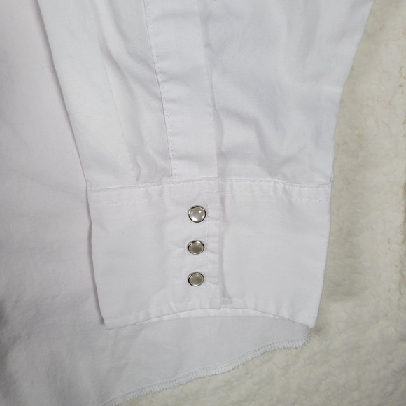 Wrangler Mens Western Snap Front Shirt White Long Sleeve 3X Big 71105WH - Picture 4 of 14